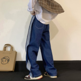 春季新款撞色休闲水洗牛仔裤子xz1002-1-k1067p60控75，男装牛仔裤，星座906（原电商a316-1）