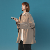 2026秋季新款中性潮流圆领宽松开衫衬衫男女xz1002-1-Y56p60，男装衬衫，星座906（原电商a316-1）