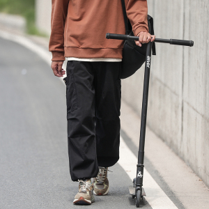 新款绿色美式复古褶皱潮流工装裤男士长裤xz1002-1-K56p60控78图片