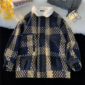 冬季新款加绒加厚小香风格子棉服xz1002-1-Y75p120图片