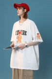 xz1002-1-Y48P25限38夏款宽松中性小熊短袖全棉情侣T恤，男装T恤，星座906（原电商a316-1）