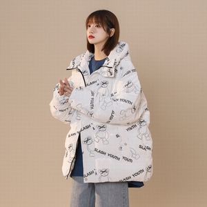 中性款！新款连帽印花小熊保暖棉衣外套xz1002-1-Y21p138控168图片