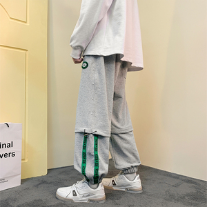 新款宽松立体拼接束脚裤潮流百搭运动裤xz1002-1-K53P55控7图片