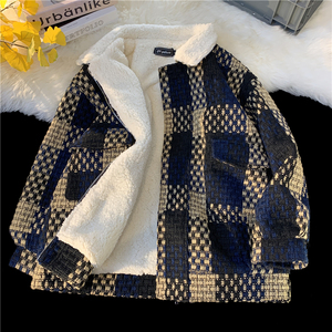 冬季新款加绒加厚小香风格子棉服xz1002-1-Y75p120图片