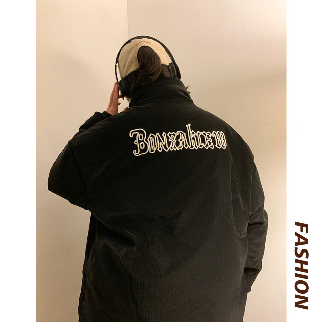新款PU千鸟格保暖皮棉衣字母刺绣外套xz1002-1-Y71p148控188,男装棉衣,星座906（原电商a316-1）
