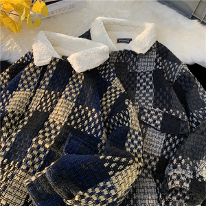 冬季新款加绒加厚小香风格子棉服xz1002-1-Y75p120图片