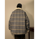 新款毛呢格子棉衣宽松加绒加厚外套xz1002-1-Y73p115控139，男装棉衣，星座906（原电商a316-1）