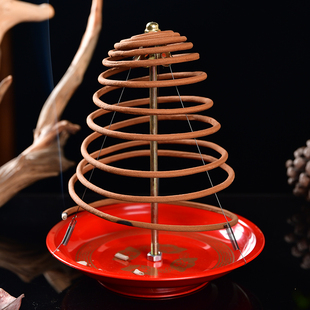 檀香盘香架金色架子香炉支架盘塔香盘蚊香点24小时檀香香托盘香架