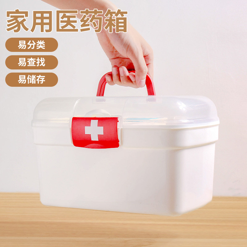 医药箱家庭装学生宿舍大容量储物箱小型药物药品收纳盒家用小药箱