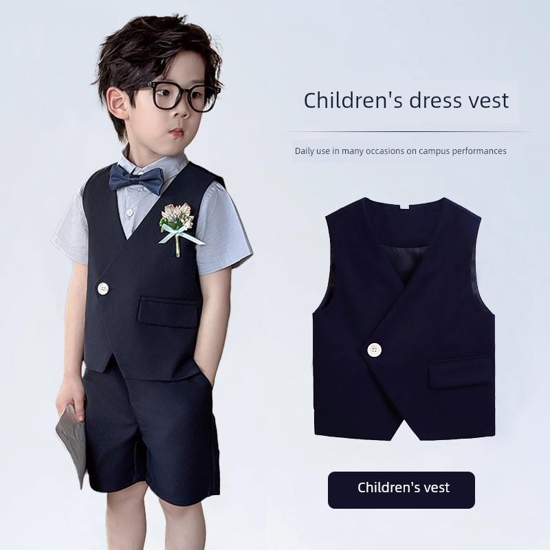 童装套装背心童装英伦风格小主持人表演服装童装宝宝生日帅气花童