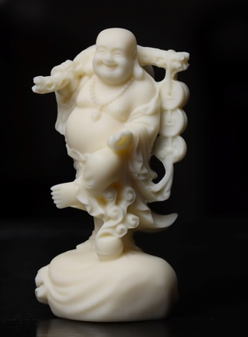 招财布袋弥勒佛摆件大肚笑佛家居装饰工艺品平安摆件佛像开业送礼