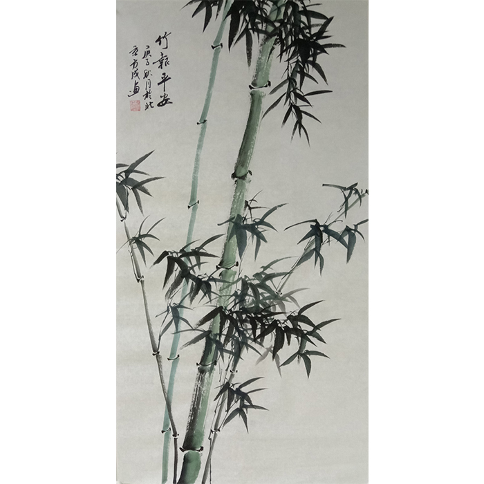 纯手绘国画三尺竖幅竹子玄关挂画