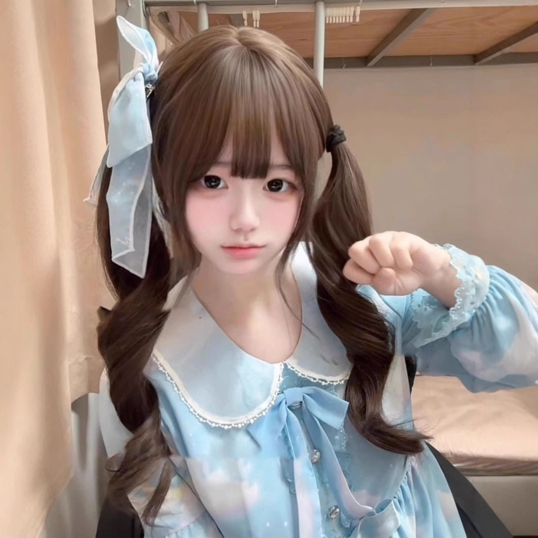 假发女少萝长发可扎甜心lolita日系jk罗马卷长卷发cos整顶全头套