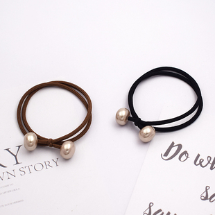 发圈头绳简约气质皮套日韩头饰高弹力耐用珍珠皮筋高级感扎头发绳