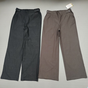 子 纯色裤 日单女士春秋新款 弹力休闲直筒长裤