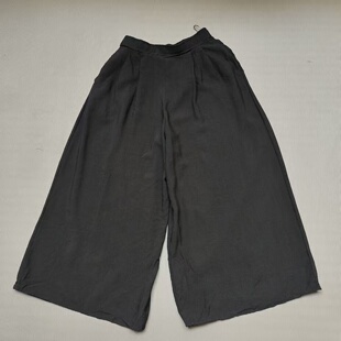 休闲裤 阔腿裤 子 黑色纯色裙裤 日单女士春夏新款