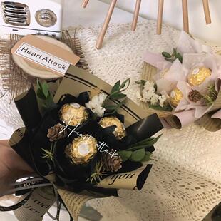 费列罗金莎巧克力成品花束实用零食花送女友创意惊喜生日七夕节礼