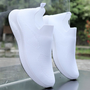 防臭男鞋一脚蹬2023新款夏季透气网面爸爸鞋薄款软底休闲运动男鞋