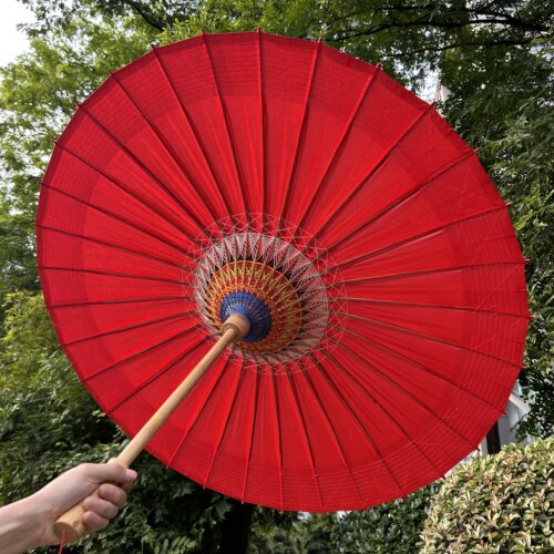 物新工坊油纸伞纯红非遗手工伞