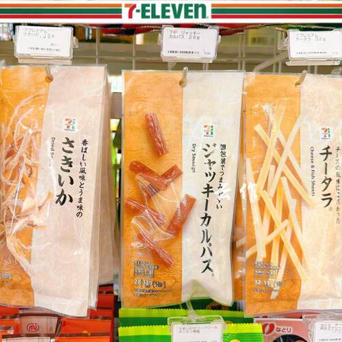 711鱿鱼丝海苔天妇罗牛肉干零食