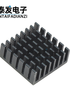 纯铝制散热片 铝合金散热器 芯片CPU散热块 25*25*10MM 黑色氧化