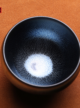 非遗大师翁书杰蓝麒麟建盏主人杯品茗杯茶盏纯全手工茶杯茶器茶具