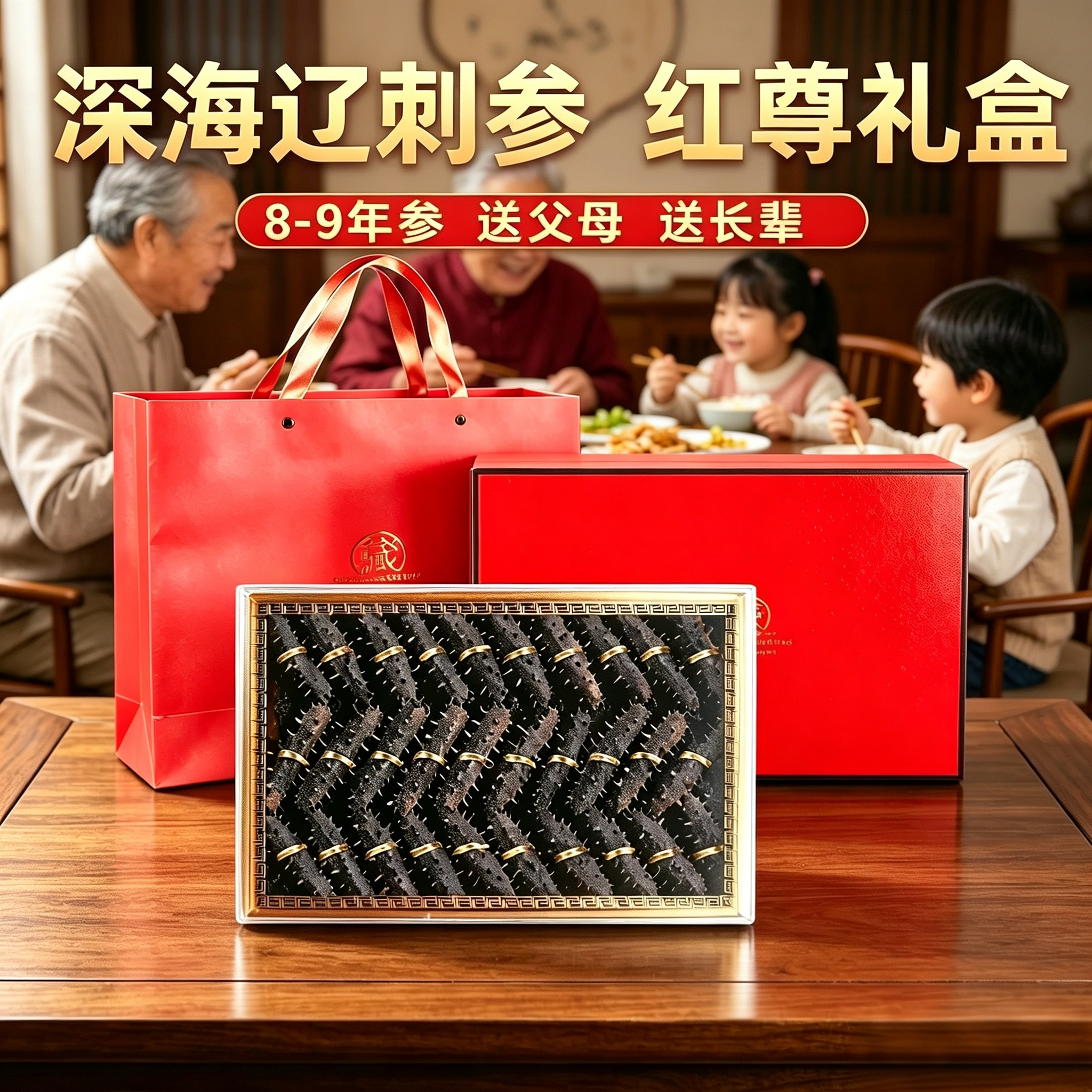 老青岛1号纯淡干海参干货250g辽刺参底播野生高档礼盒送领导长辈