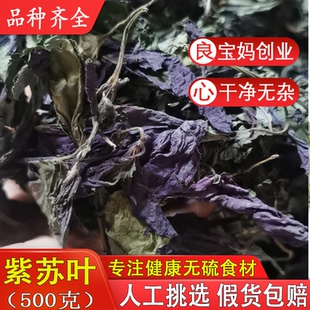 紫苏叶紫苏干紫苏去腥烧鱼虾蟹香料中药材一斤包邮 可磨紫苏叶粉