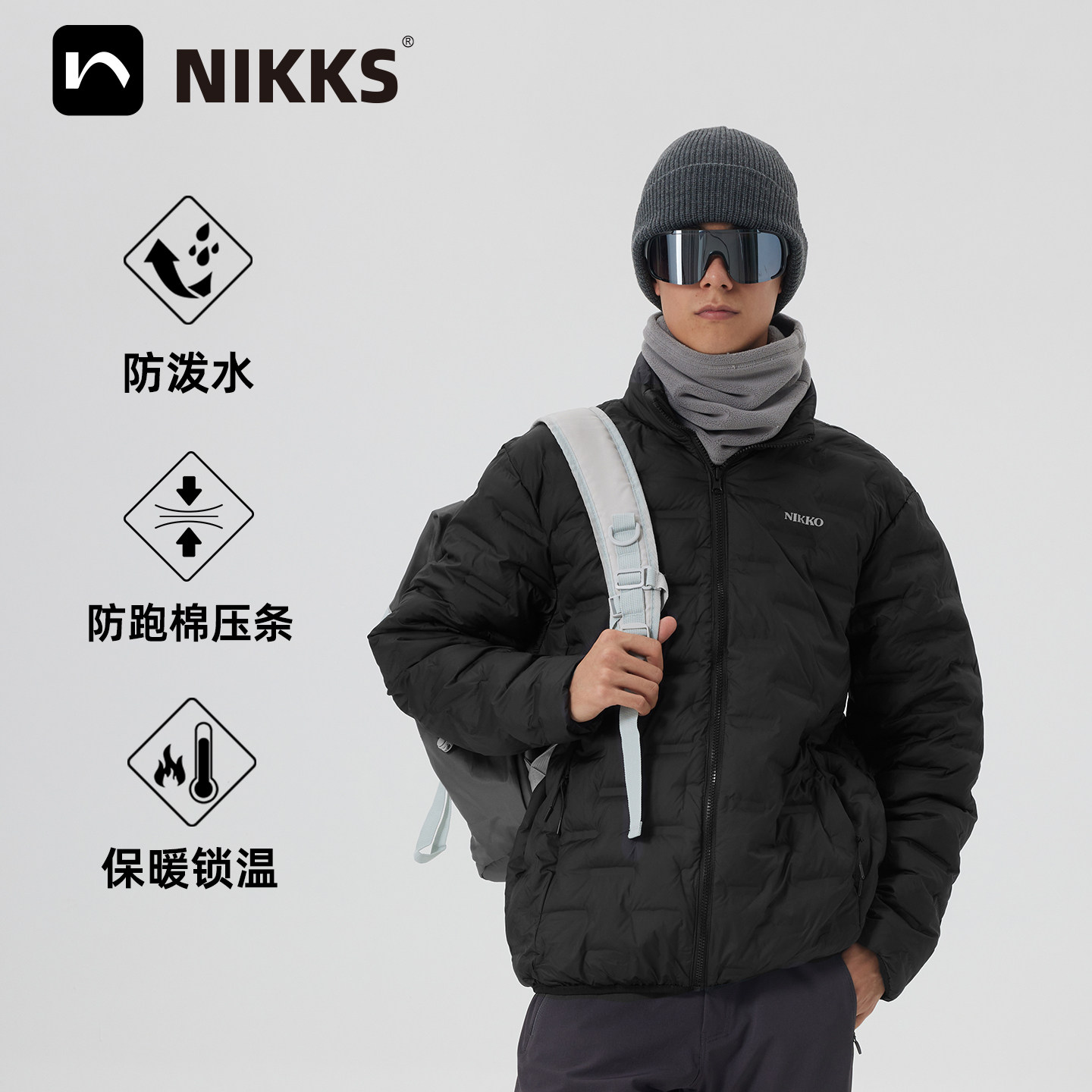 Nikko日高棉服男款冬季加厚保暖棉衣防跑棉压条防泼水休闲外套女,运动服/休闲服装,运动棉衣,淘宝优惠券,粉丝福利购,淘宝优惠卷