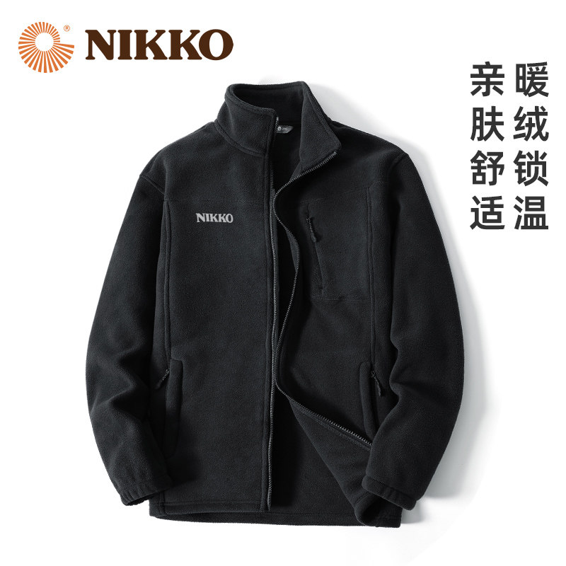 Nikko日高户外冬装抓绒衣男加厚摇粒绒外套女加绒开衫上衣秋冬