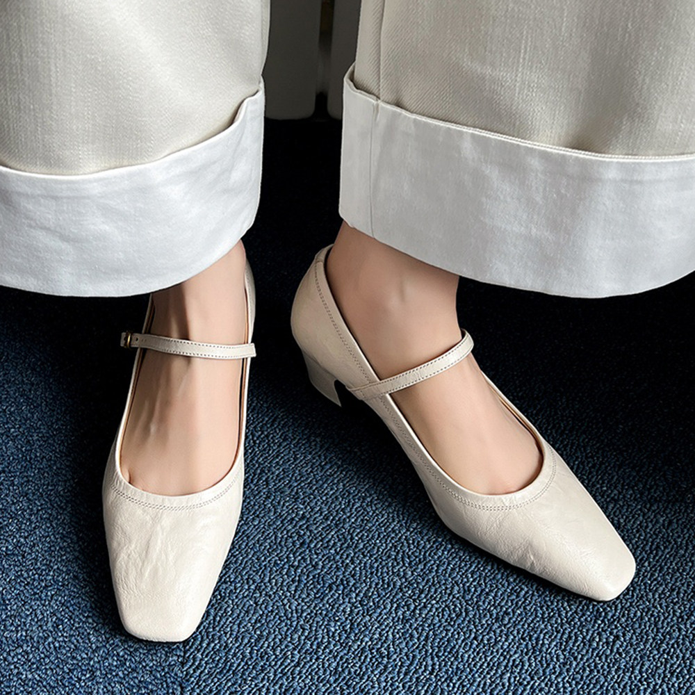 2026新款法式复古小香风玛丽珍鞋女方头浅口粗跟一字扣单鞋高跟鞋,女鞋,玛丽珍鞋,淘宝优惠券,粉丝福利购,淘宝优惠卷