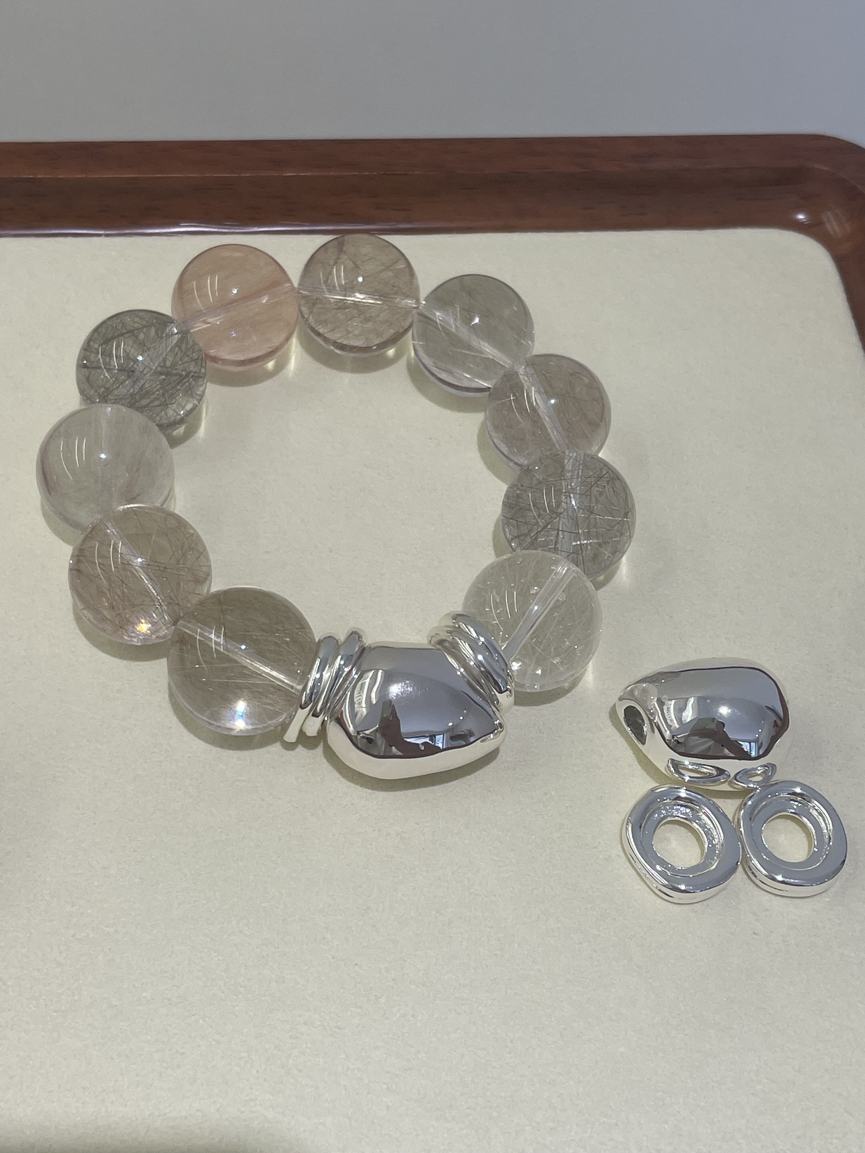 店主推荐水晶手链手串铜镀18金色顶珠设计