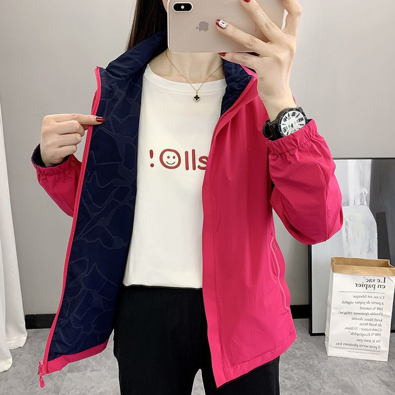 2026新双面穿春款外套开衫女长袖户外运动透气软壳登山服防风防水