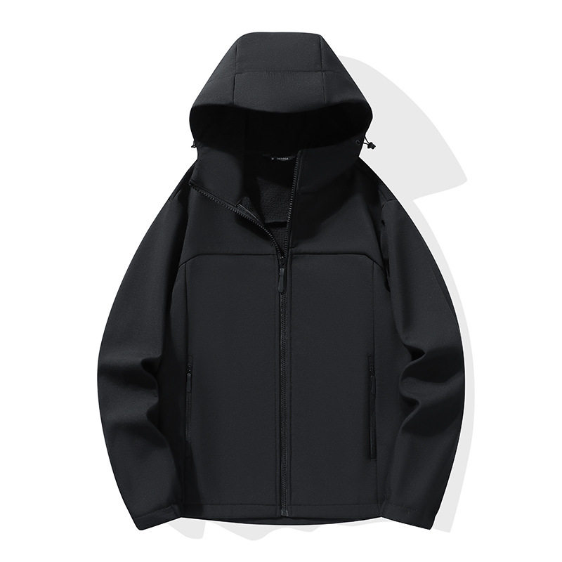 单层软壳冲锋衣复合细绒防风登山服外套定制防水保暖工作服男女款