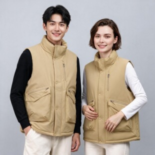 轻暖羽绒商务马甲女秋外穿运动户外时尚马夹背心男工作服logo定制