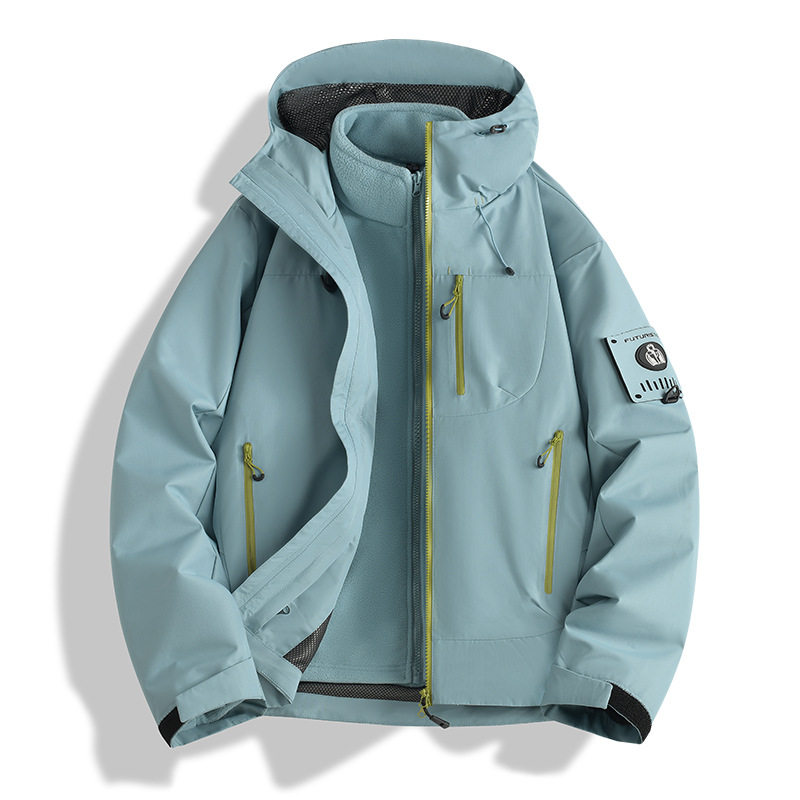 2026新款男女款户外运动三合一两件套可拆卸夹克防风耐磨登山服
