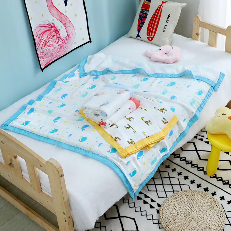 新生儿宝宝竹纤维包边印花儿童柔软毛巾被盖毯空调被浴巾,婴童用品,被子,淘宝优惠券,粉丝福利购,淘宝优惠卷