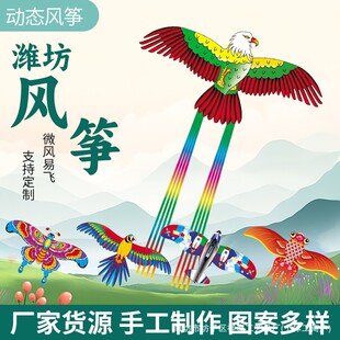 2026新款手持动态鱼竿风筝轻盈易飞50cm大号翅膀抖动操作简单玩具