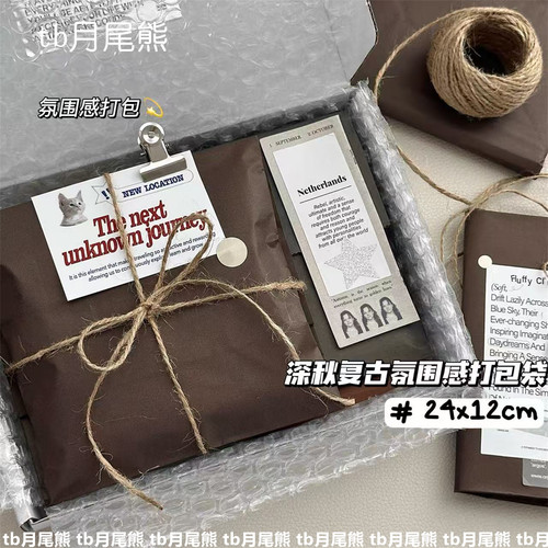 深色牛皮纸袋博主同款文创礼物袋