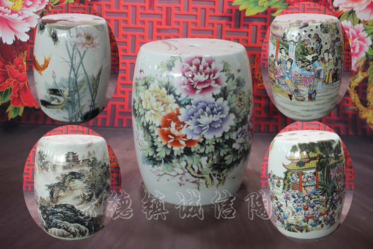 凳子 陶瓷凳 换鞋凳 景德镇粉彩瓷器大凉墩 圆鼓墩 梳妆坐凳 浴凳在类目 住宅家具, 坐具类, 凳类, 鼓墩/绣墩中 - 来自Buy2taobao.com提供专业的淘宝代购服务