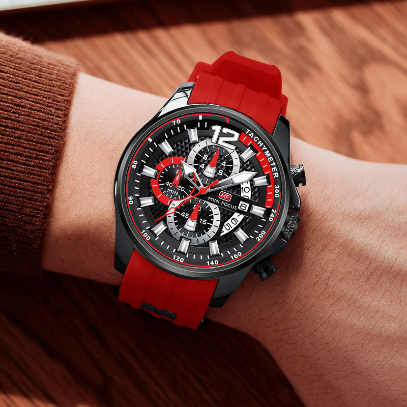 minifocus福克斯手表时尚运动防水石英表大表盘夜光学生男表0350g