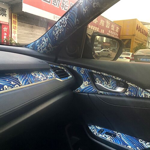 JDM锦鲤海浪内饰中控贴布