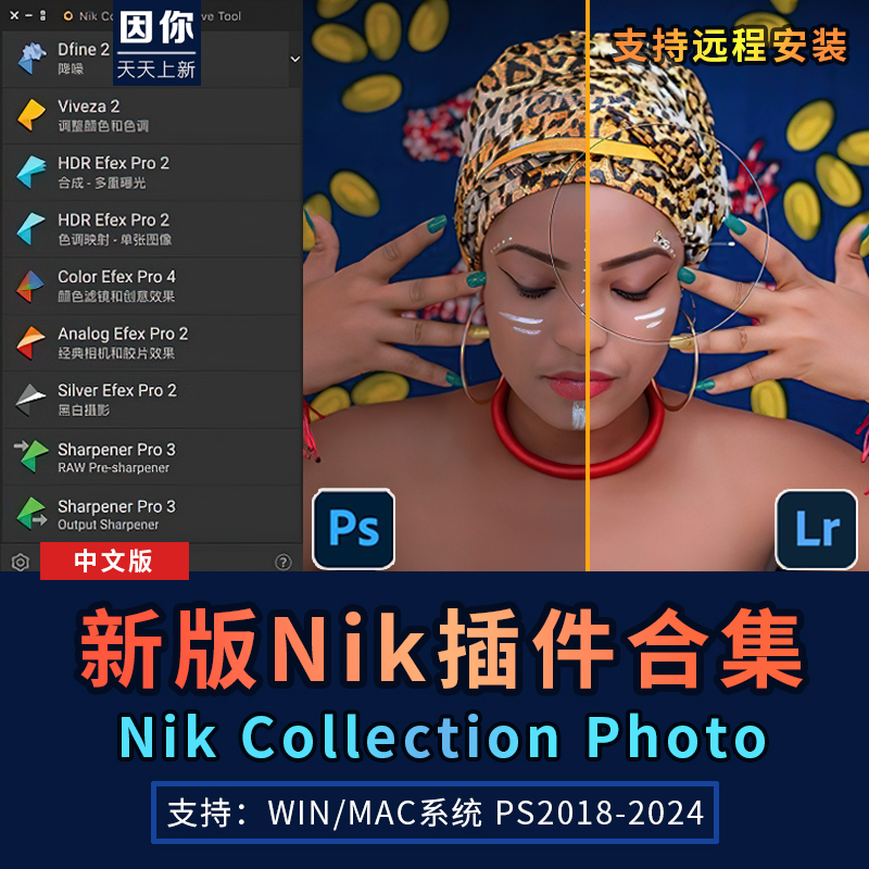 Nik Collection Photo8.1.10插件修图调色降噪锐化滤镜ps插件套装