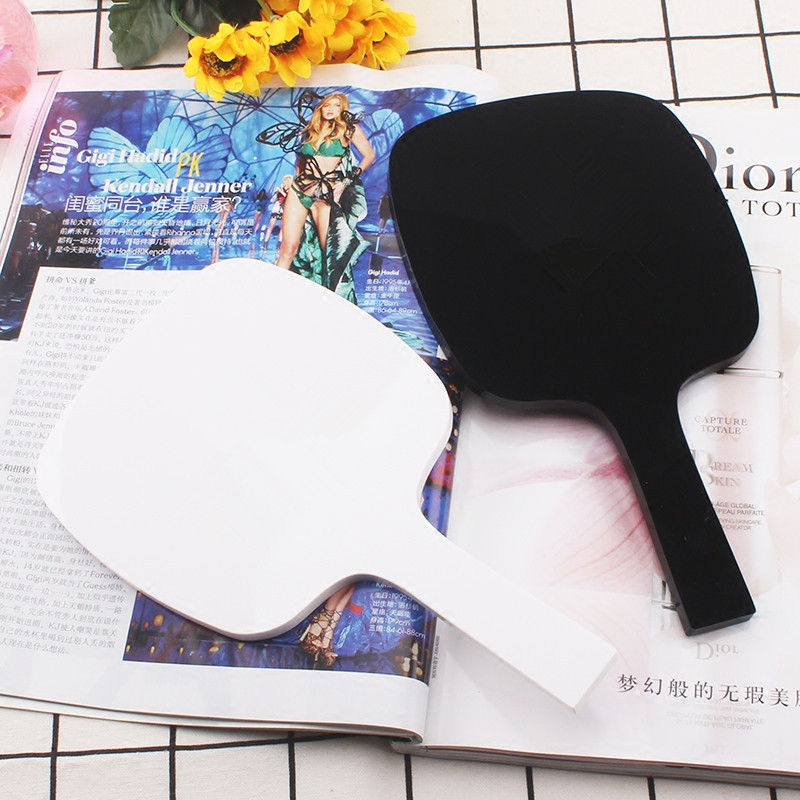 美容院纹绣牙科便携带随身化妆镜黑白色手持手拿手柄镜子定制LOGO,家庭/个人清洁工具,随身化妆镜,淘宝优惠券,粉丝福利购,淘宝优惠卷