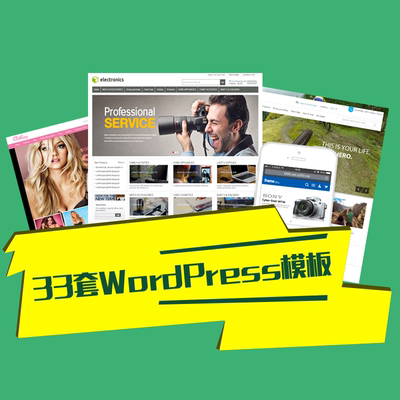 33套WordPress网站模板WordPress主题模板成品网站源码打包