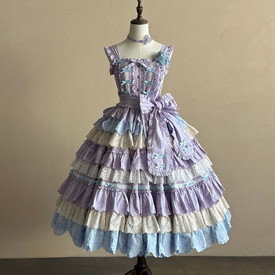 【定金链接】猫庭无尽夏日常ph风蓝紫日系洛丽塔段段lolita上新品