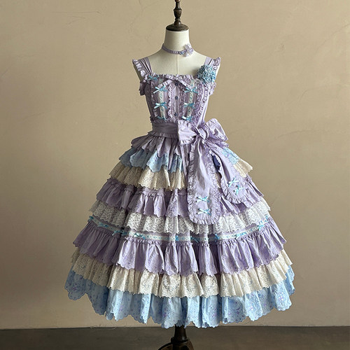 【定金链接】猫庭无尽夏日常ph风蓝紫日系洛丽塔段段lolita上新品