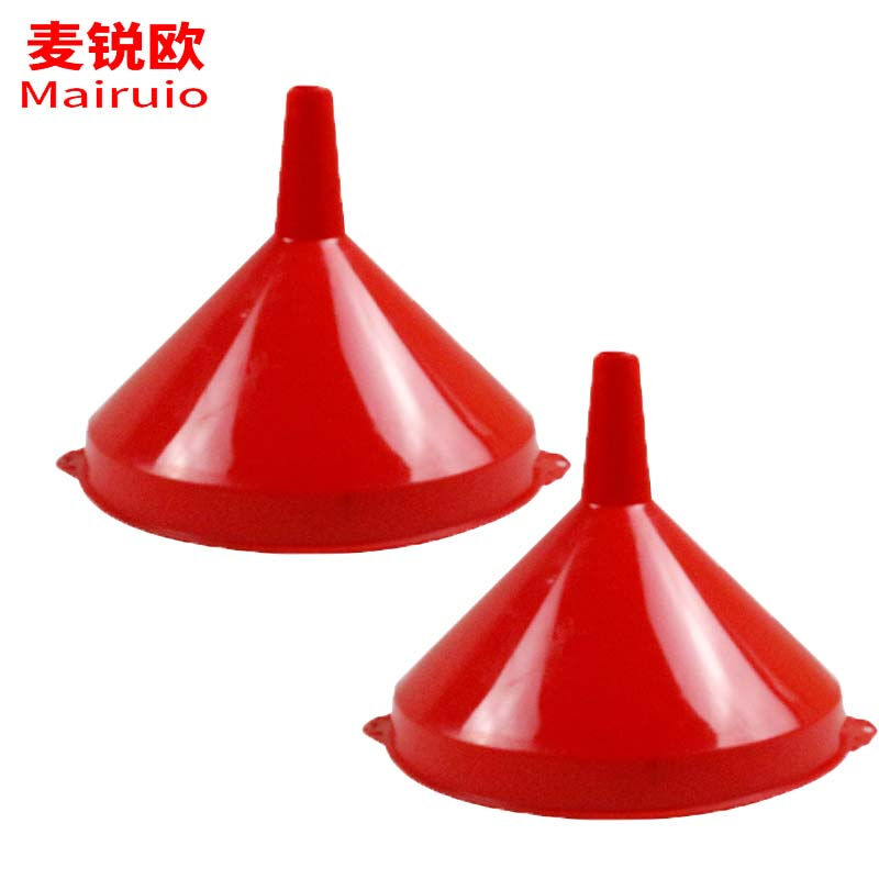 麦锐欧塑料漏斗粉末颗粒工业漏斗油斗油壶酒壶液体分装器多用途红