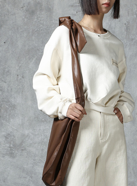 LADYS DIARY原创设计女装2024秋季新款圆领加厚基础款卫衣上衣