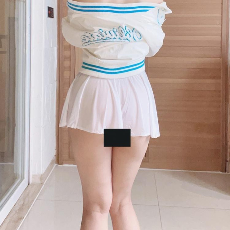弹力微透舞蹈打底裙无内衬睡裙a字裙性感超短裙可爱百褶裙半身裙